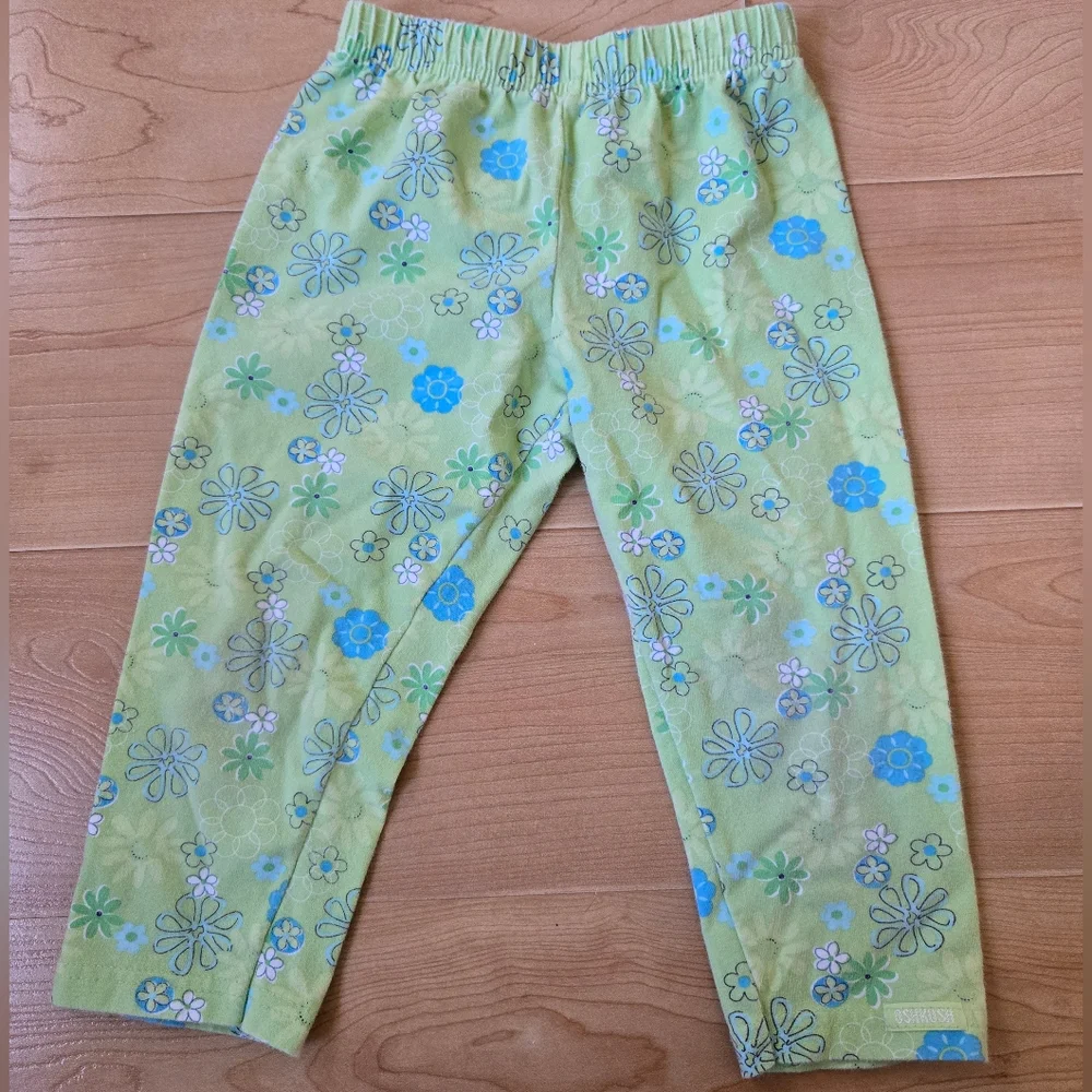 Vintage 1990s Y2K OshKosh B'Gosh lime green floral pants